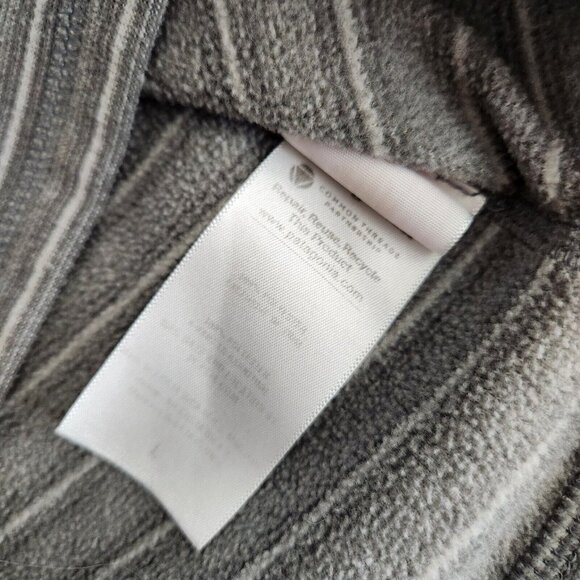 Patagonia Lightweight Fleece Pullover 1/4 Zip Youth L 12 Gray Striped‎ - Picture 8 of 11